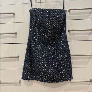 Lovers + Friends Midnight Sequin Strapless Dress